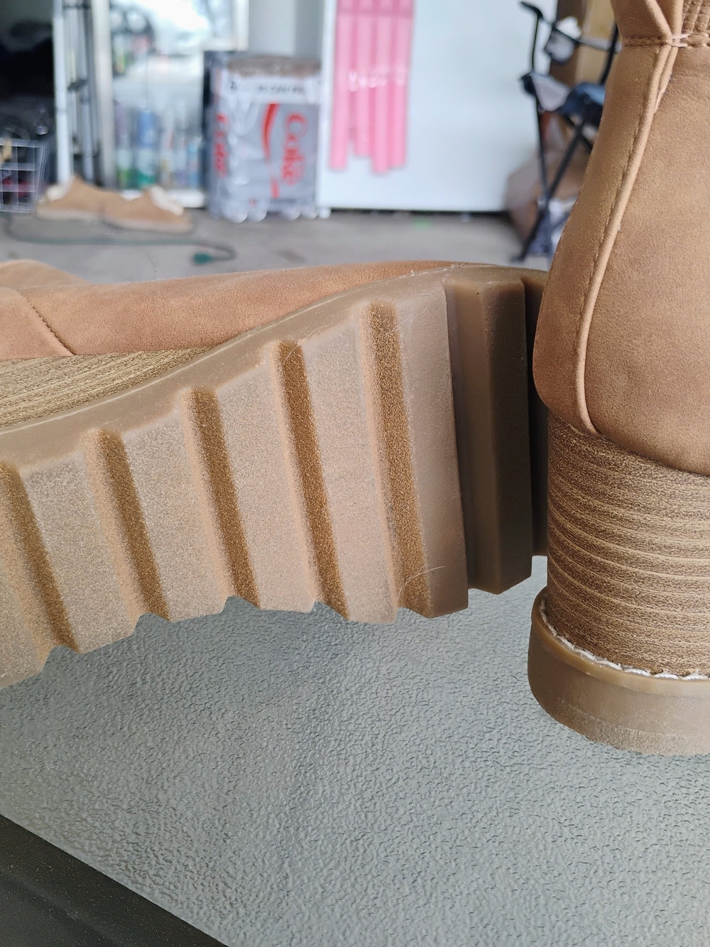 Women’s Chelsea Wedge Booties - Tan - Picture 4 of 5